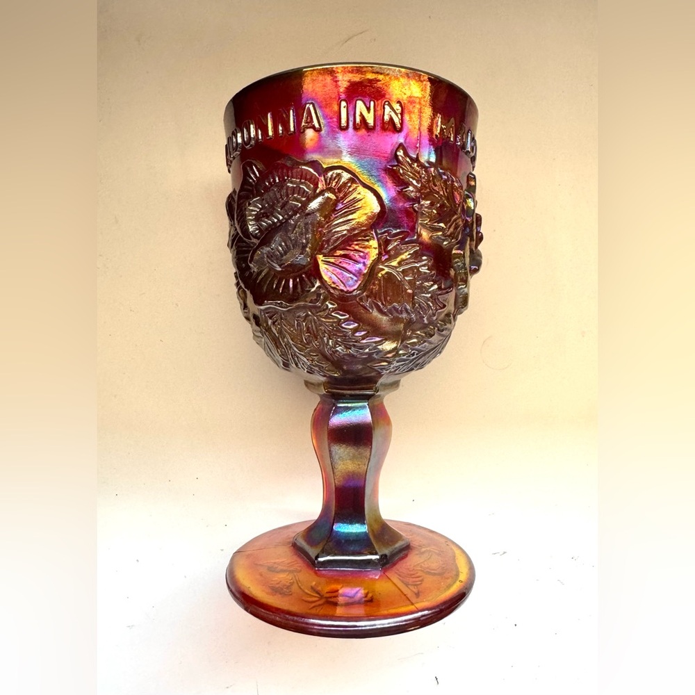 Fenton Goblet for The Madonna Inn Ruby Red Luster